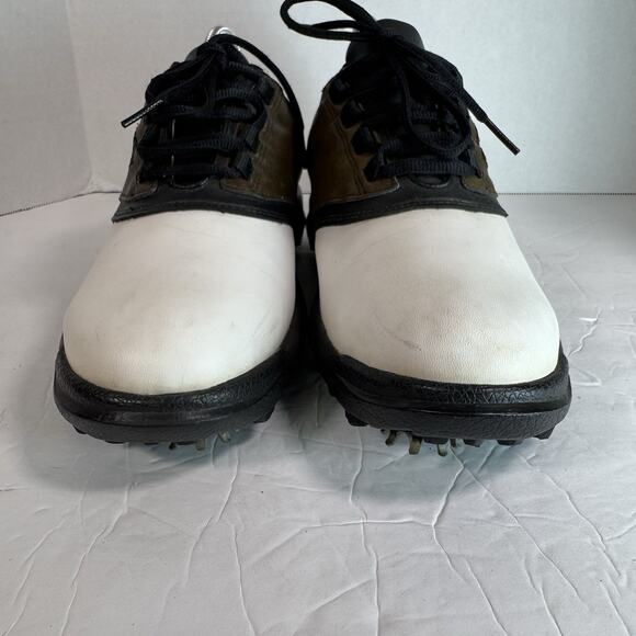 FootJoy FJ GreenJoys Mens US 8 M White Brown Leather Soft Spike Golf Cleats B - Picture 3 of 8